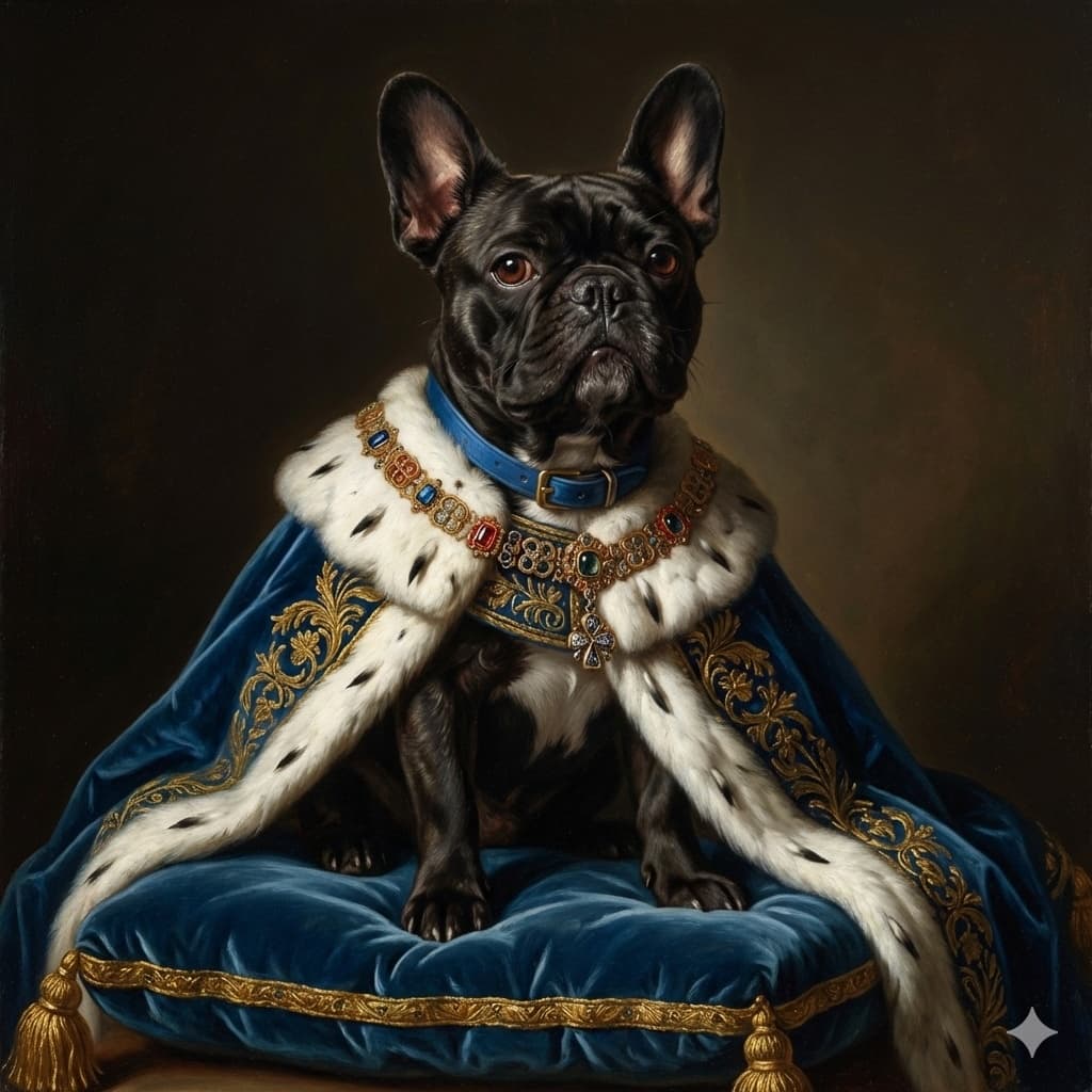 Majestic pet portrait in royal attire