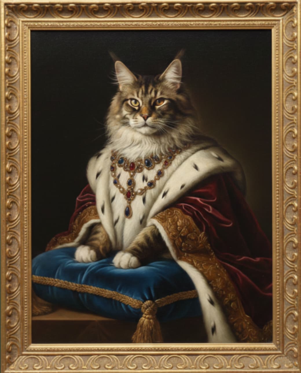 Elegant cat portrait in a regal setting