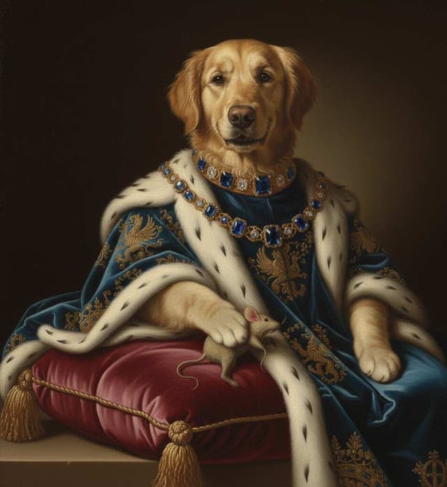 Golden retriever royal portrait